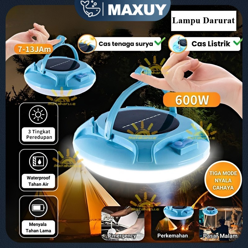 Lampu Darurat UFO LED 400W - Lampu Emergency UFO Gantung Solar Panel Camping Lamp Led Lamp Darurat U