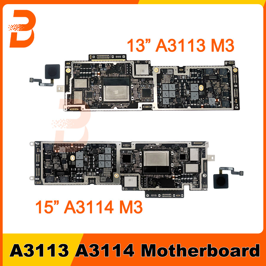 Original Motherboard with Tou ID For Macbook Air Retina 13" A3113 15" A3114 Logic Board M3 8G 16G 25