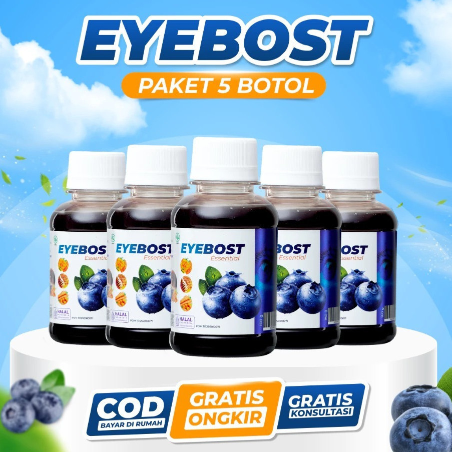 PROMO CUCI GUDANG PAKET 5 BOTOL EYEBOST - Vitamin Mata Madu Herbal Alami Lebih Ampuh Untuk Mengatasi