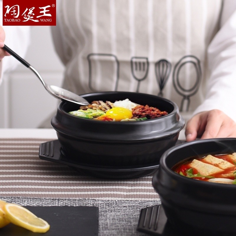 {NO.1} Mangkok Keramik Korean Hotpot Mangkok Sup Dolsot Bibimbap Alas Ttukbaegi