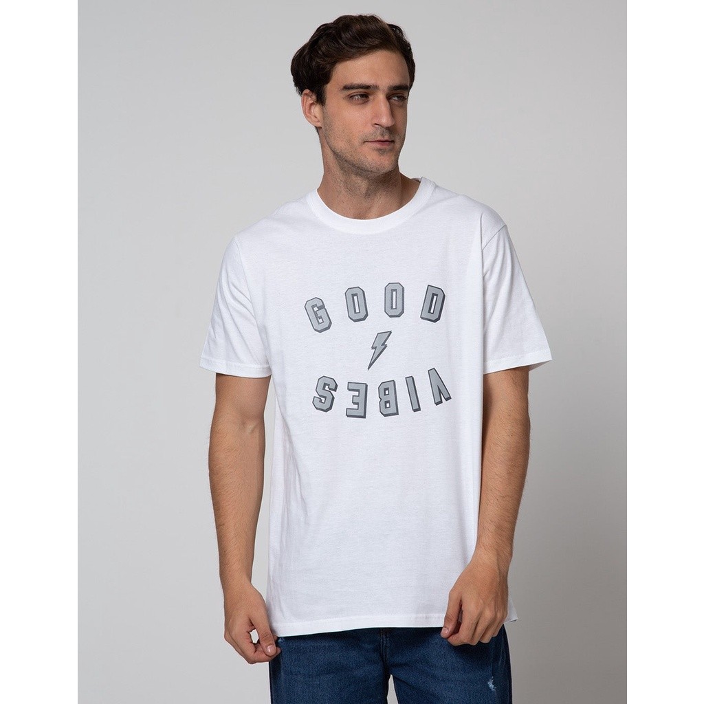 T Zone Kaos Lengan Pendek Pria Big Size Good Vibes 115568647