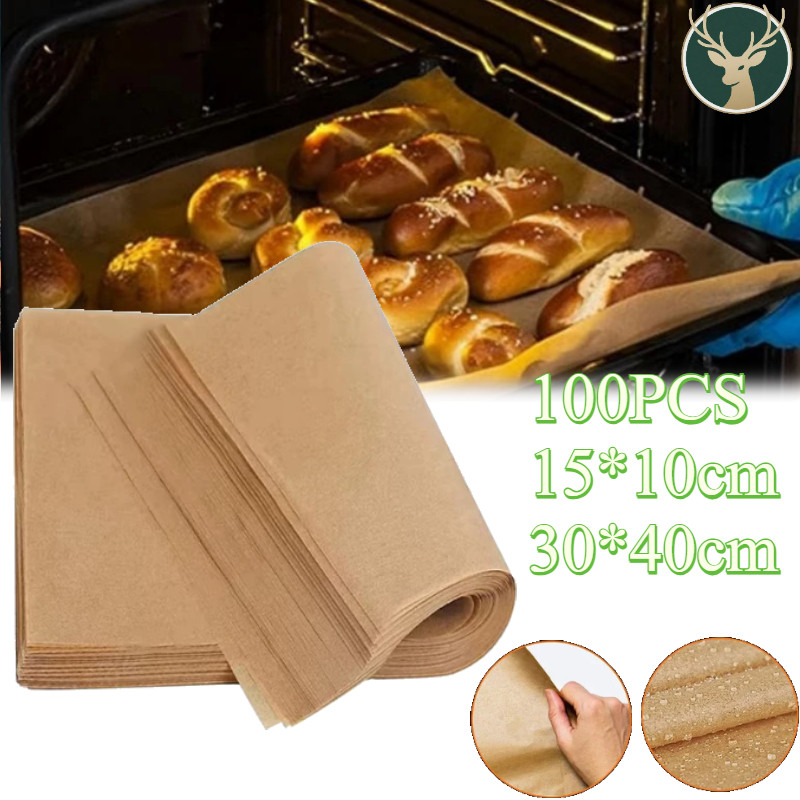 100pcs Kertas Baking Paper / Kertas Alas Roti / Greaseproof Coklat / Kue / Puyer Baking Paper/baking