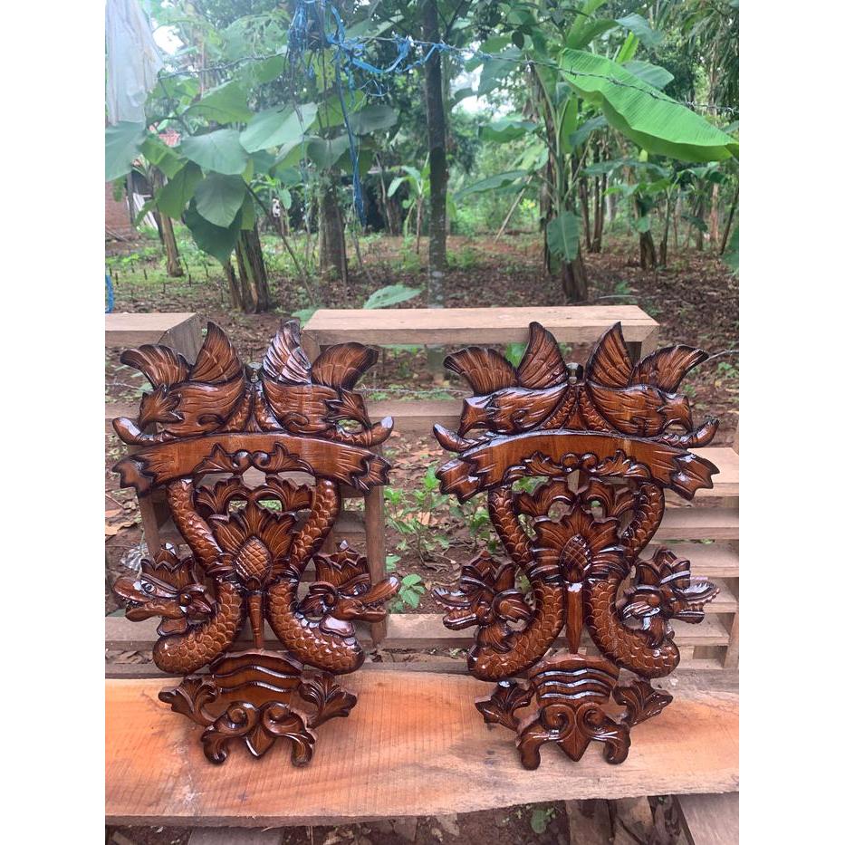 blawong keris ukir naga dan burung finishingan coklat isi 1 bk Keris sengkelat majapahit mataram kar