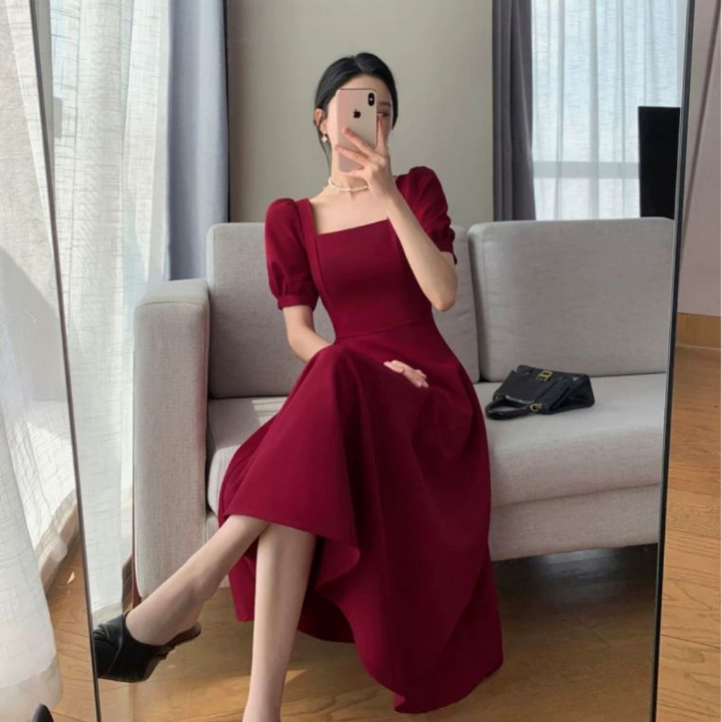 CLASSY - META Dress Wanita Korean Style Voxy Premium / Dress Christmas Season