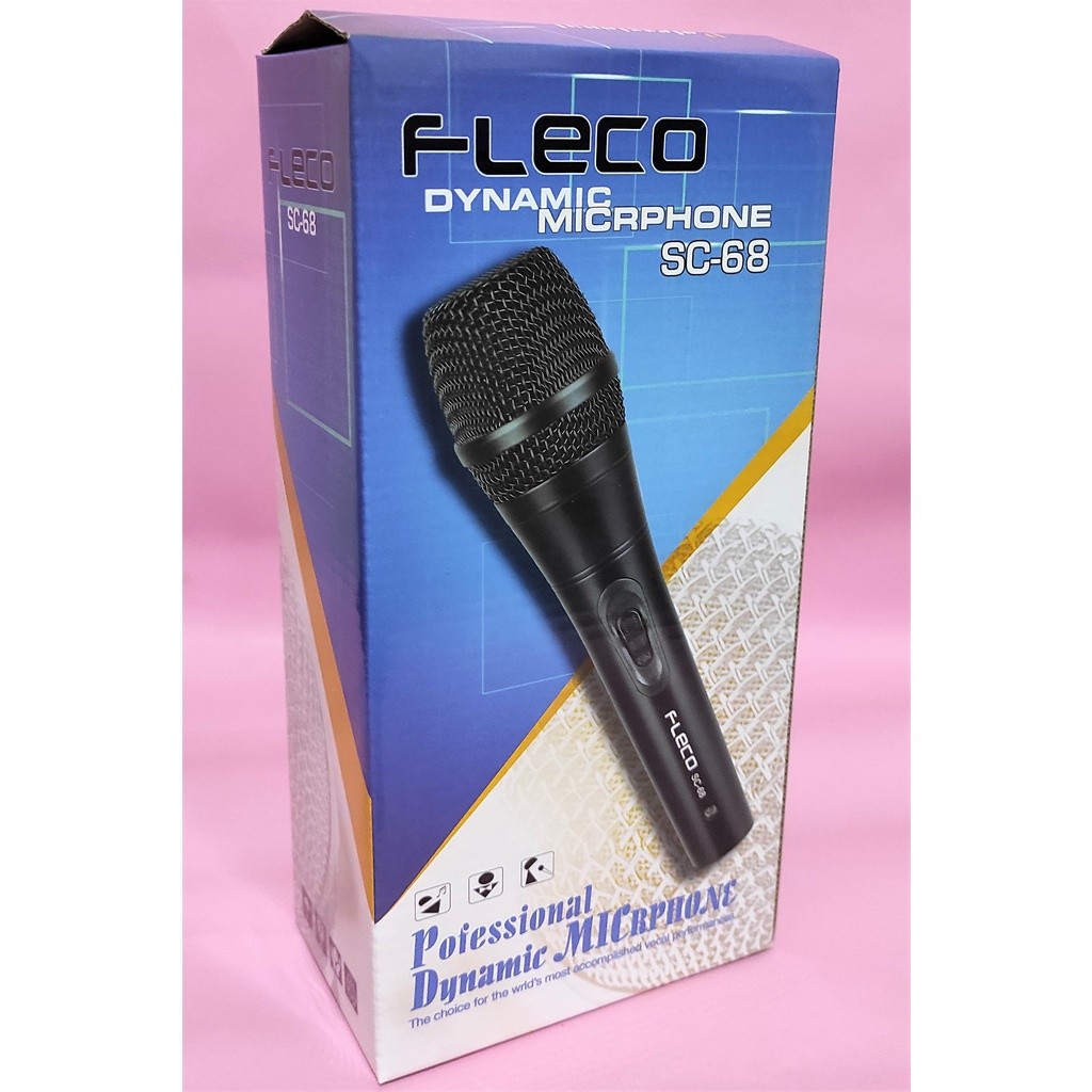 baru Mic Microphone Professional Kabel Fleco SC-68 Mic Karaoke Berkualitas Original