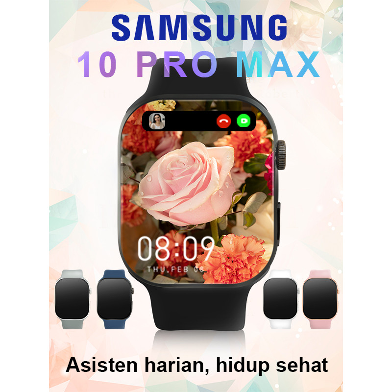 Samsung Smart watch 10 Pro Max Jam tangan asli dengan AMOLED HD 2.2-inci GPS NFC layar tahan air Pan