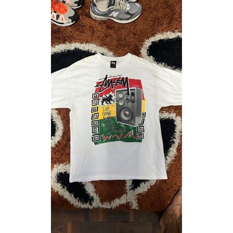 VINTAGE STUSSY BOB MARLEY WHITE TSHIRT