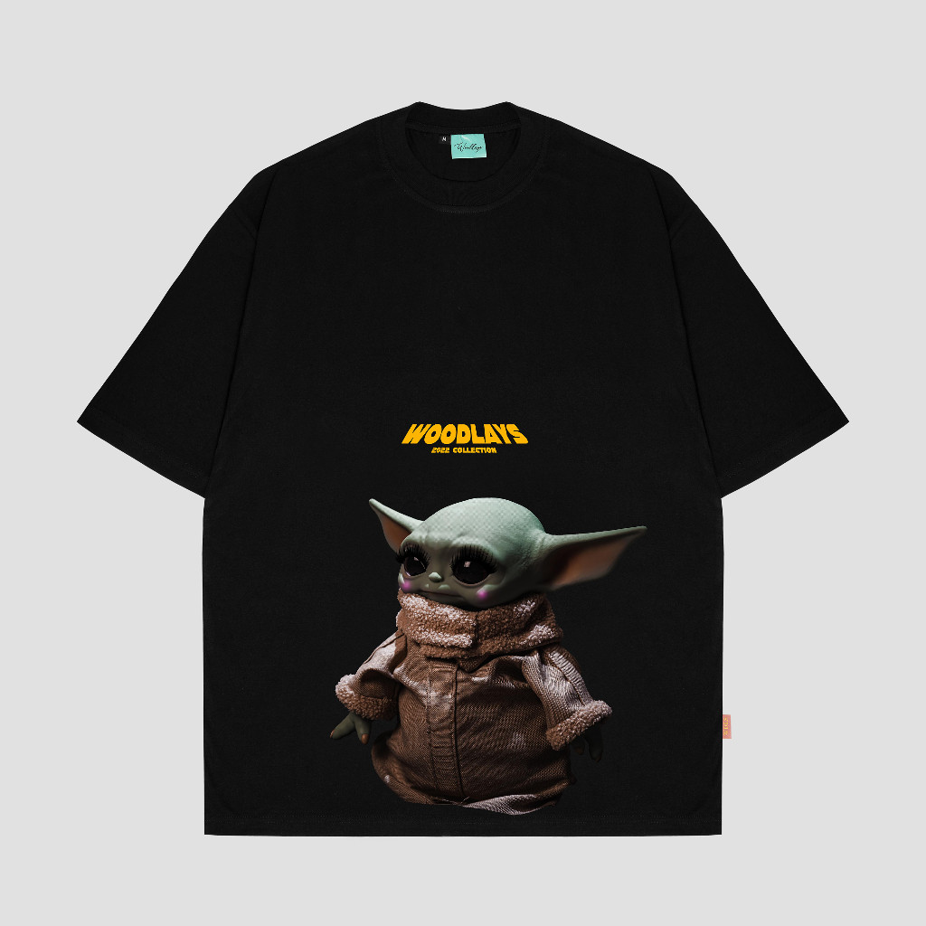 Woodlays Tshirt Baby Yoda Black Oversized