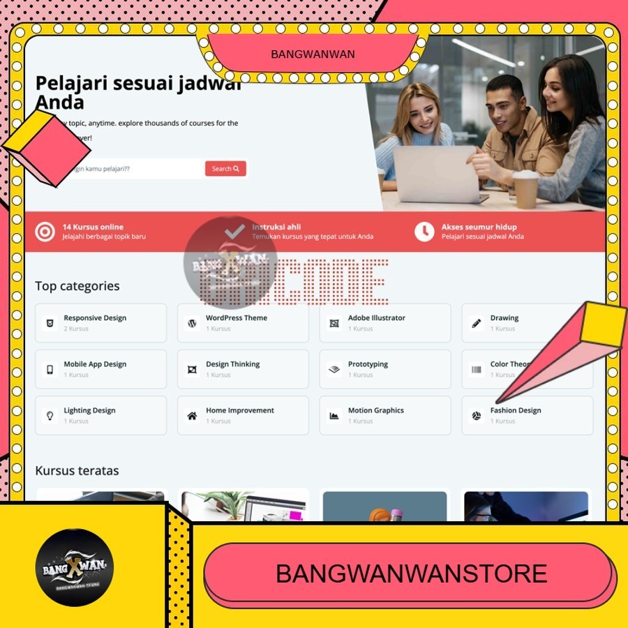 Source Aplikasi Kursus Pembelajaran Kampus Sekolah Code Igniter BGW