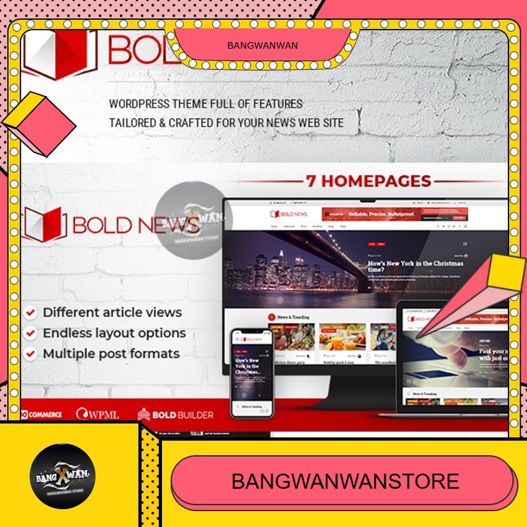 Template Wordpress BOLD NEWS Premium berita koran majalah BGW