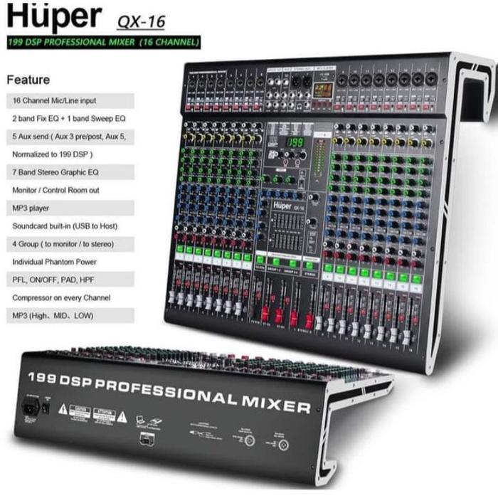 mixer audio 16 channel Huper QX16 original mixer 16 chanel