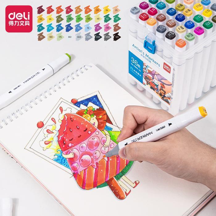 Deli Sketch Marker/Water-based Marker/Spidol Sketsa Double Tip 70816