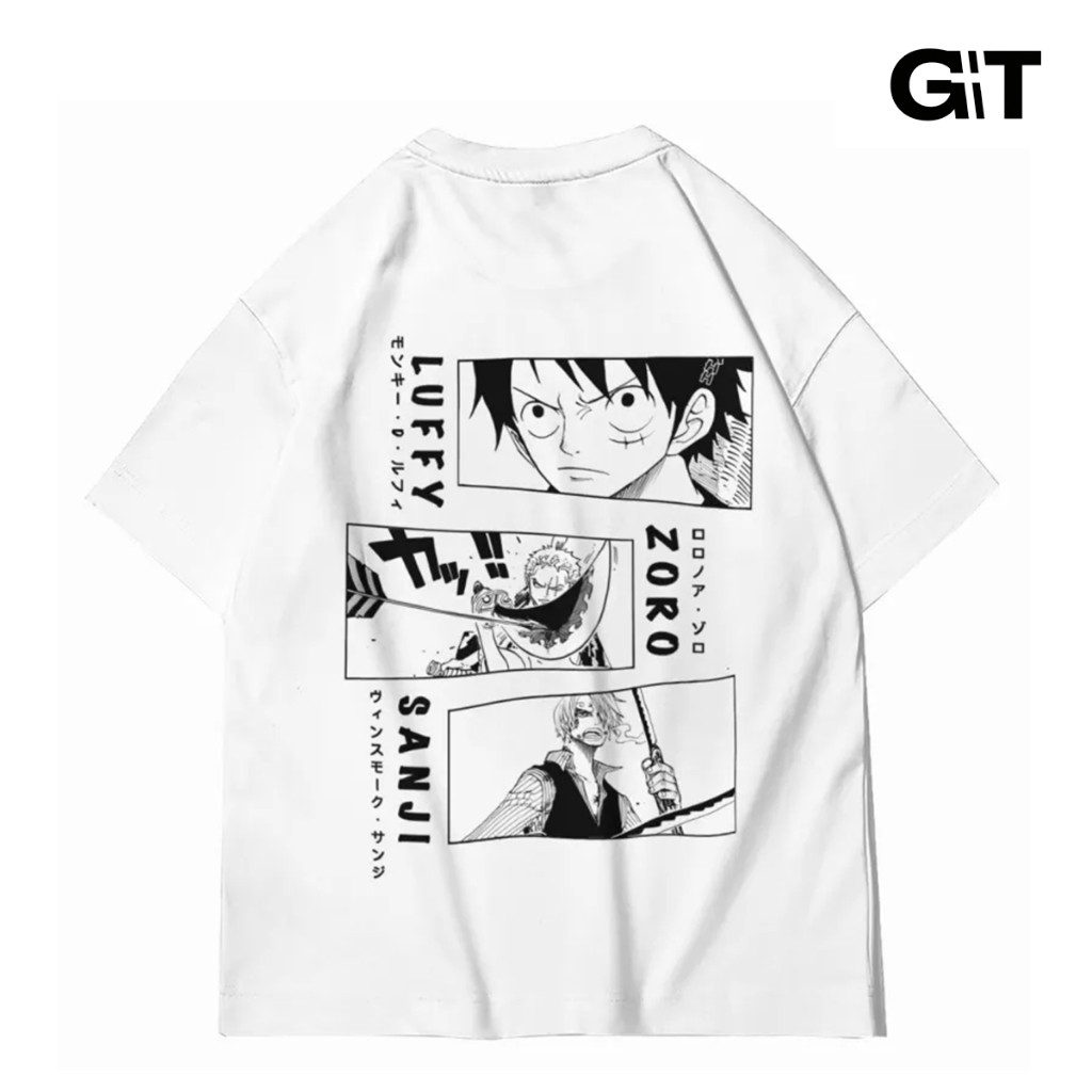 (COD) GEMILANG TEE ONE PIECE LUFFY ZORO SANJI Anime Tshirt | Kaos Oversize Pria dan Wanita