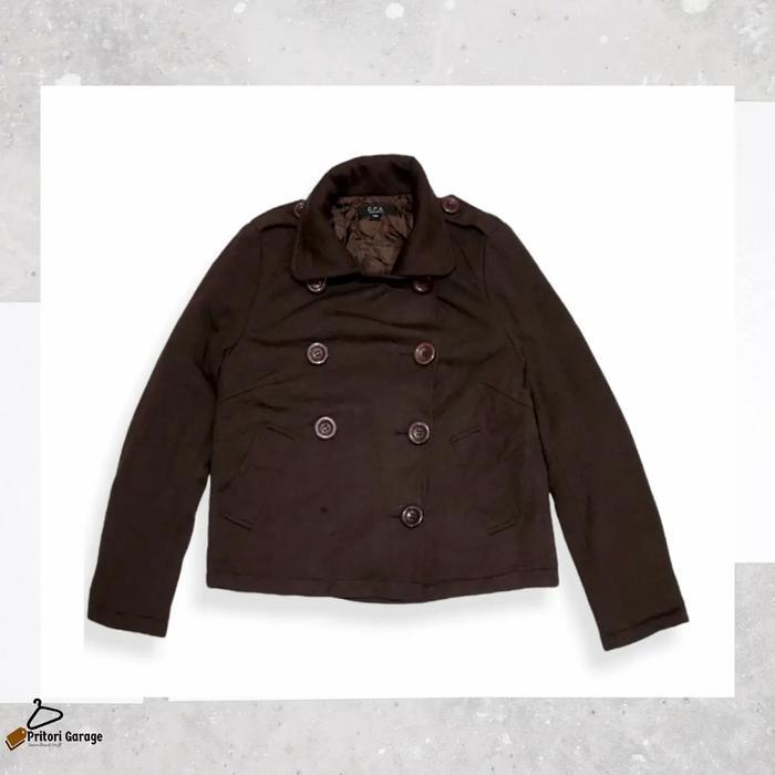 Trucker Blazer Jacket Quilted Sherpa C.P.A Simple Natural Dark Brown