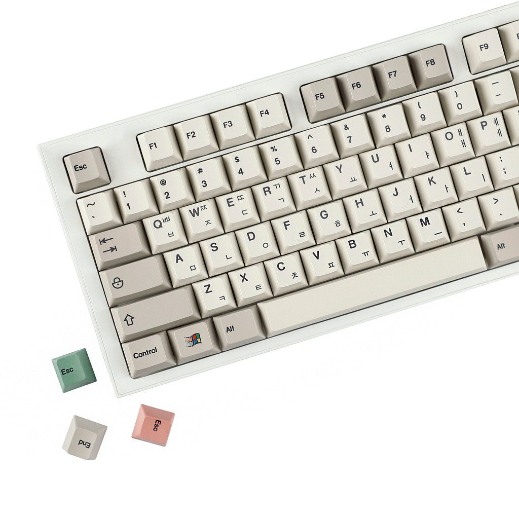 YMDK 161 Keys 9009 English Korean German QWERTZ Cherry Profile Dye Sub PBT Keycap for 64 87 96 104 M