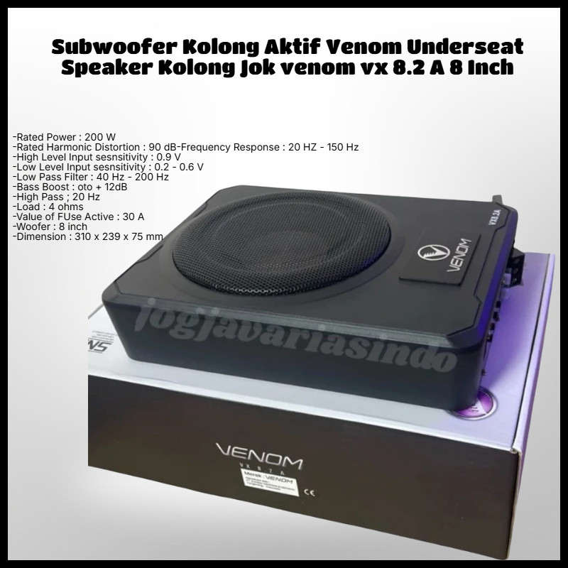 Subwoofer Kolong Aktif Venom Underseat Speaker Kolong Jok venom vx 8.2 A 8 Inch