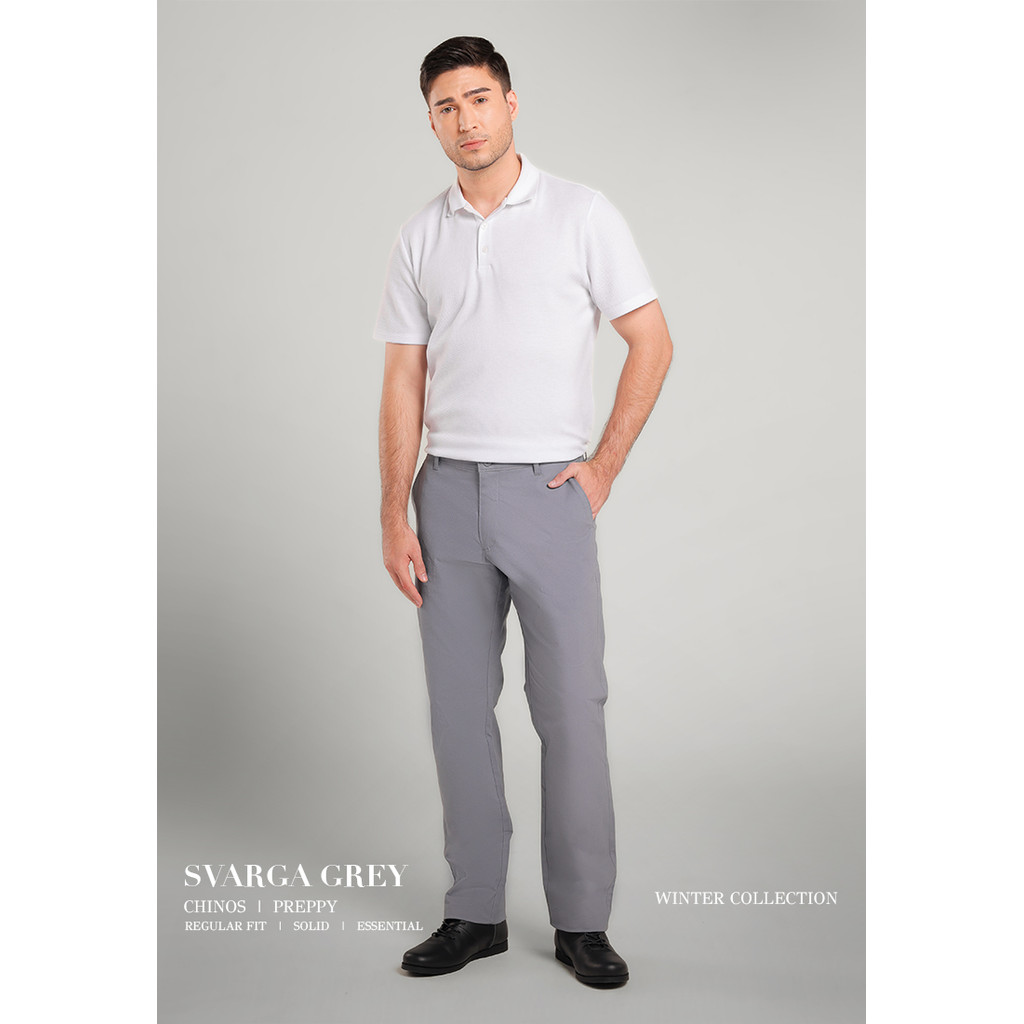 MOC Celana Panjang Chinos Pria Regular Fit Svarga - Grey