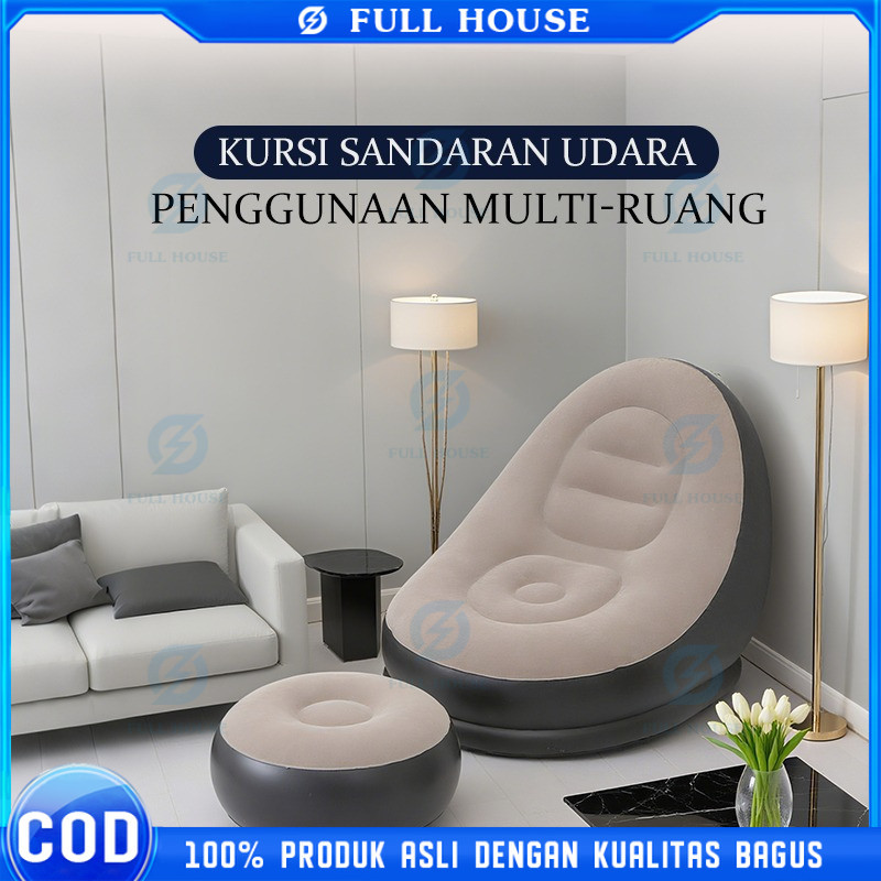 [PROMO] Full House sofa angin santai free pompa kursi santai dengan sandaran kaki