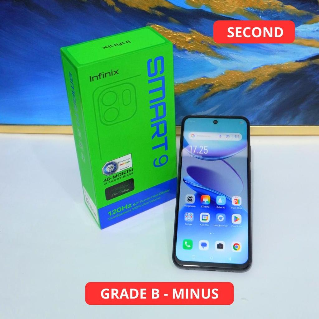 INFINIX SMART 9 4/128 GB GRADE B - MINUS HP SECOND ORIGINAL SINAR MUTIARA CELL