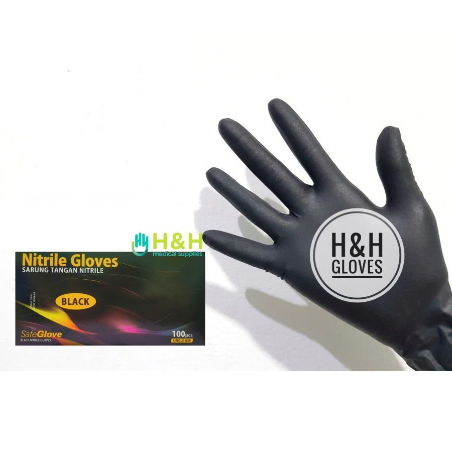 [  Promo ]  ||  Safe Glove Nitrile Black / Sarung Tangan Nitrile Safe Glove Black / Sarung Tangan Ka
