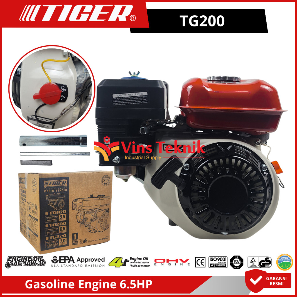 TIGER TG200 Mesin Penggerak Bensin Serbaguna TG 200