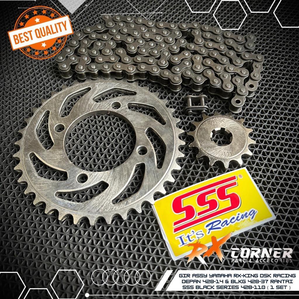 GEAR ASSY YAMAHA RX-KING DSK 428 14-37 RANTAI SSS 428SB 110L (SEPAKET)