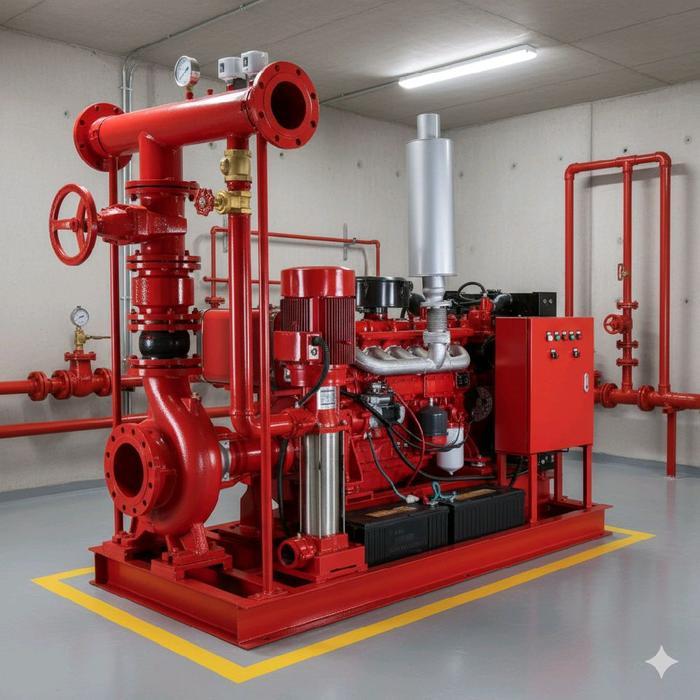 Paket Pompa Hydrant Diesel dan Jockey - EBARA dan CSM - 750 GPM 80 Meter 75 Kw 380v pompa pemadam