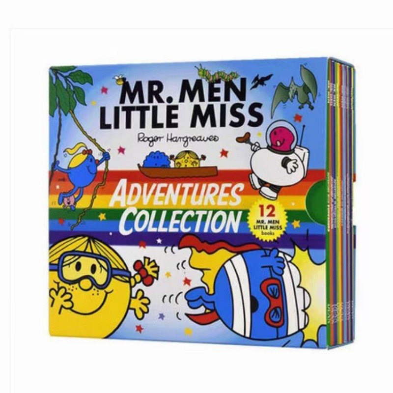 (ZELOLICOLLECTION) Buku Mr. Men & Little Miss Adventures Collection 12 Books Box Set by Roger