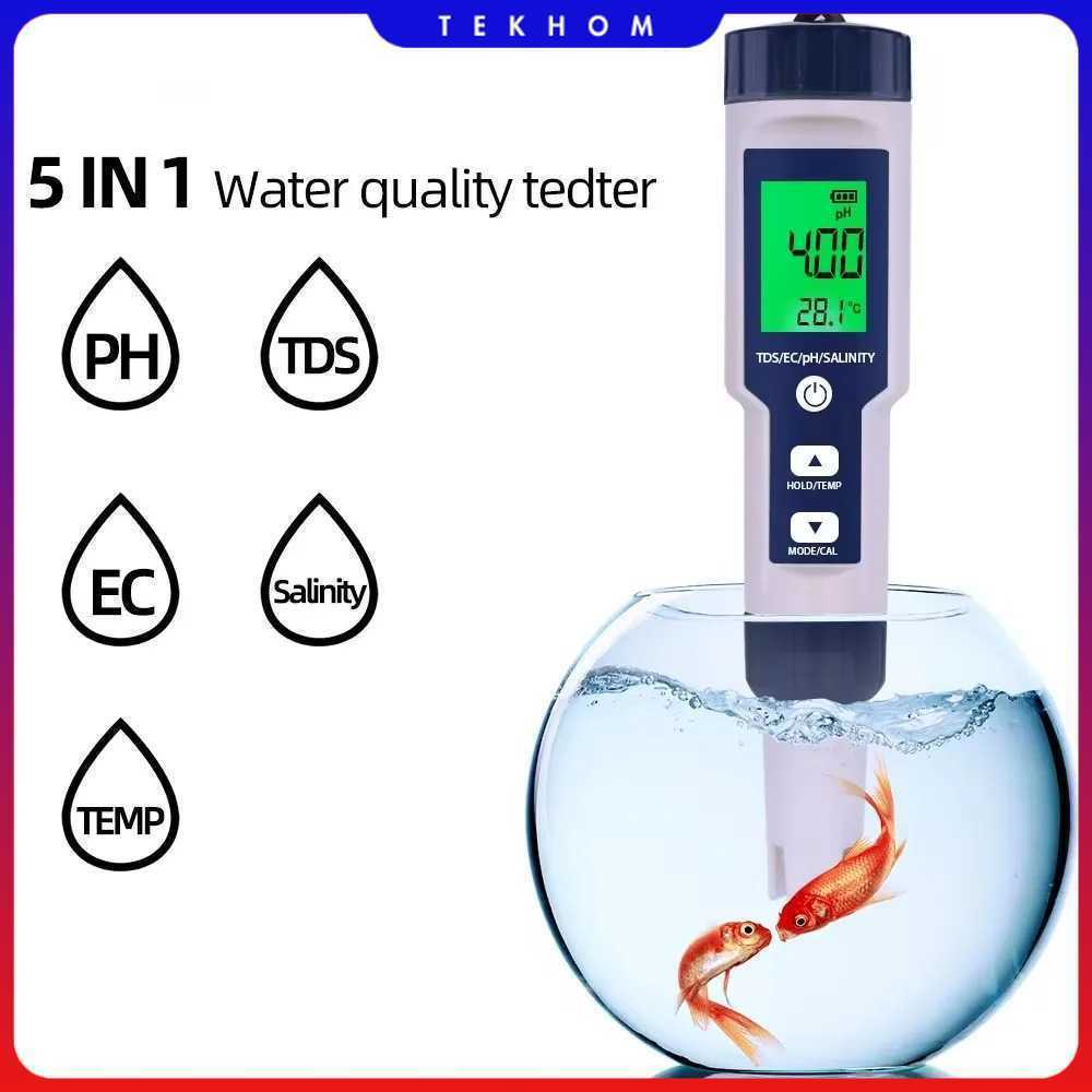 Alat Ukur Kualitas Air Digital 5in1 PH TDS EC Meter Pen - J51