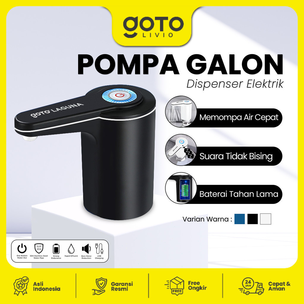 Goto Laguna Gallon Elektrik Dispenser Air Pompa Galon Pump Charge USB