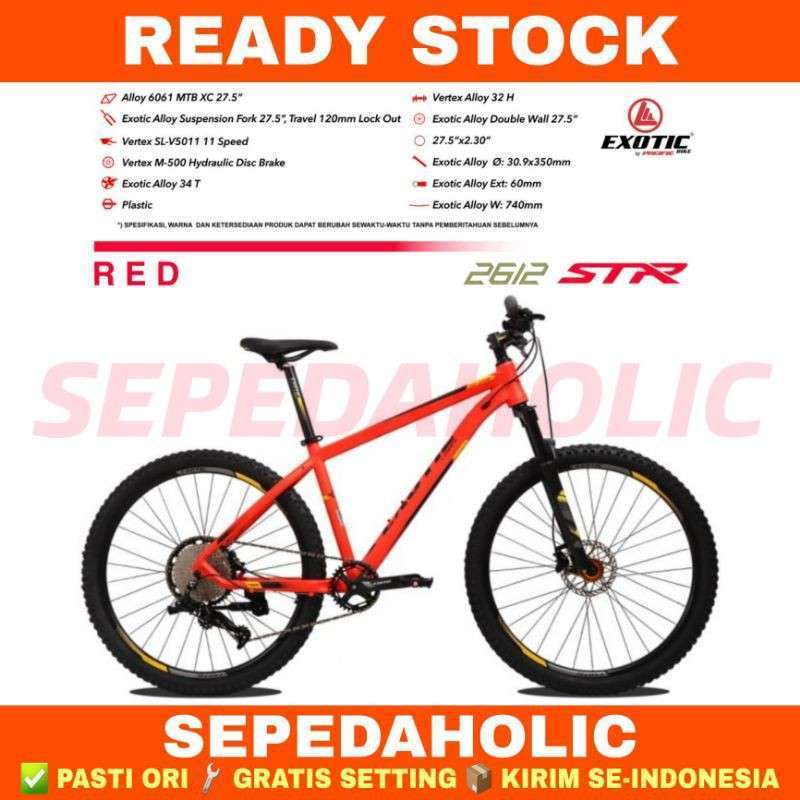 Sepeda Gunung 27.5" Inch MTB EXOTIC 2612 STR BY PACIFIC 11 Speed Rem Hidrolik Garansi Resmi 5 Tahun