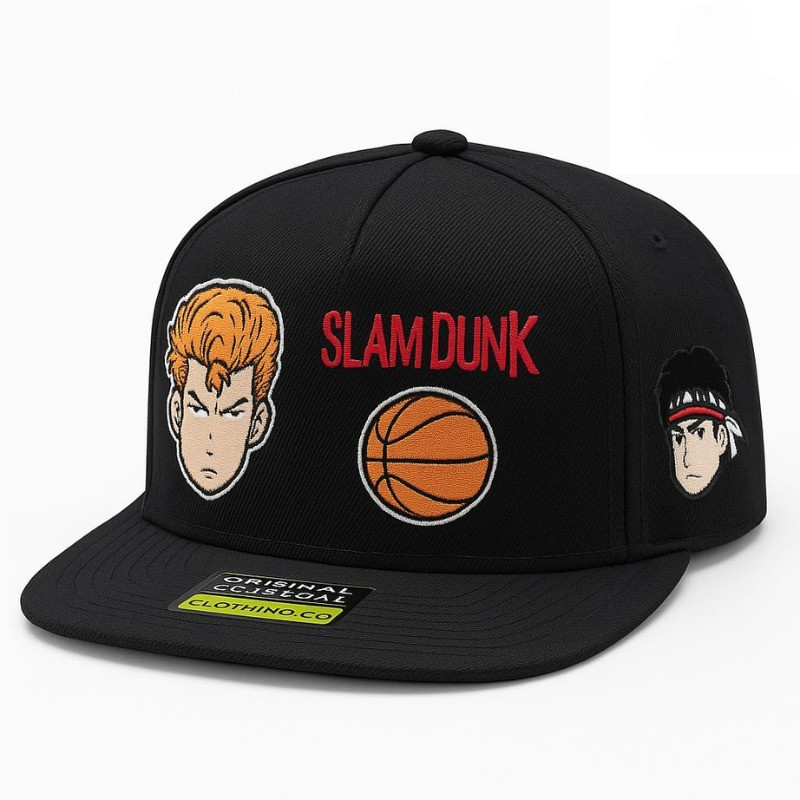 Topi Snapback Distro Bordir Slamdunk Topi Hip Hop Material Katun High Quality Topi Pria Wanita Baske