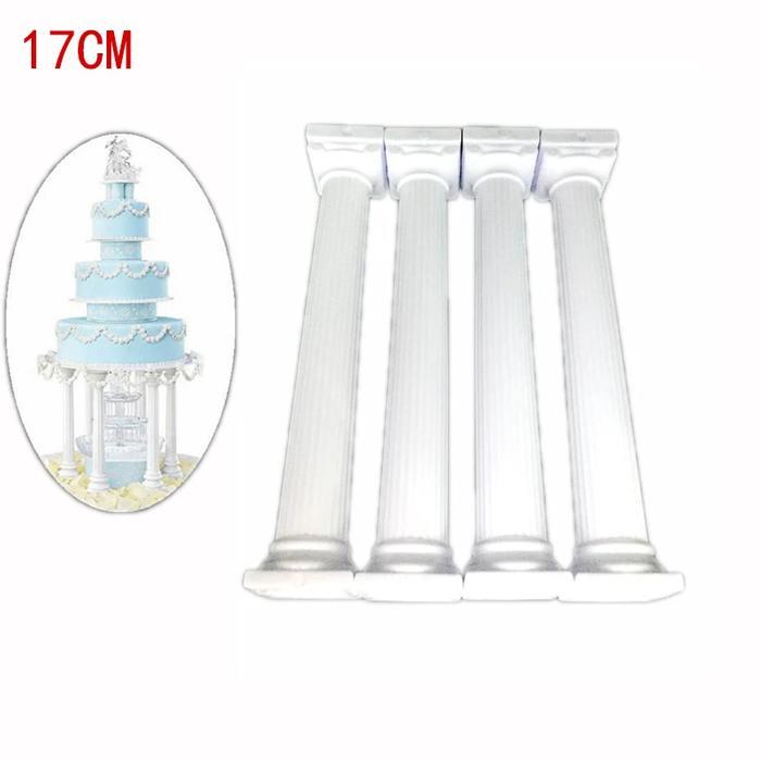 4pcs Pilar Tiang Rangka Kue Pengantin Tiang Cake Stand Tier - 17*3cm