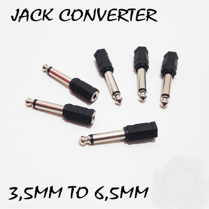 CONVERTER AUDIO 3.5MM AUX TO 6.5MM PVC- JACK COVER KECIL KE BESAR