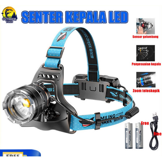 promo toko SENTER KEPALA LED SMILING SHARK K225B SENTER KEPALA SMILINGSHARK -Bravata Store