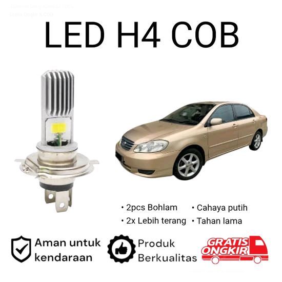 2pcs Lampu Utama LED H4 COB Mobil Toyota corolla Altis gen1 A.sby