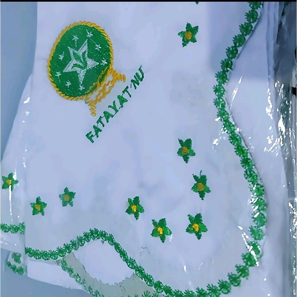 jilbab segi empat fatayat NU bordil logo fatayat NU motif bintang