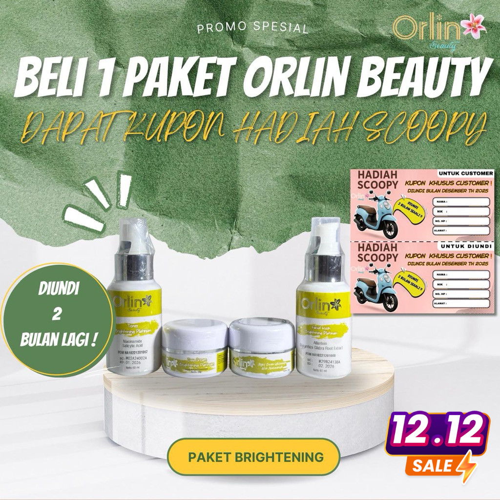 Orlin Beauty Skincare Ori Paket Whitening platinum/Cream Orlin Aman Bumil/Busui