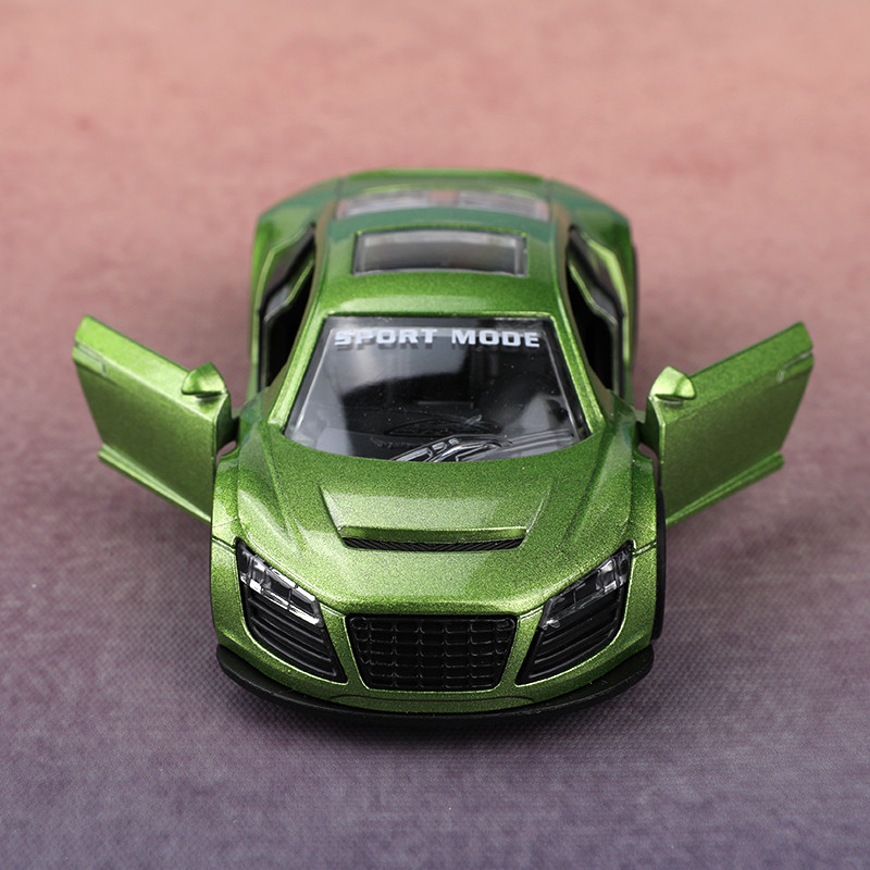 (bagged)1:43 R8 Racing Car, Alloy Model Car, Simulated vehicle, children alloy car, boy's toy model,