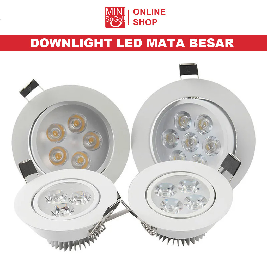 Lampu Downlight LED Mata Besar 1W 5W 7W 12W Inbow / Lampu LED Spotlight Sorot 220V