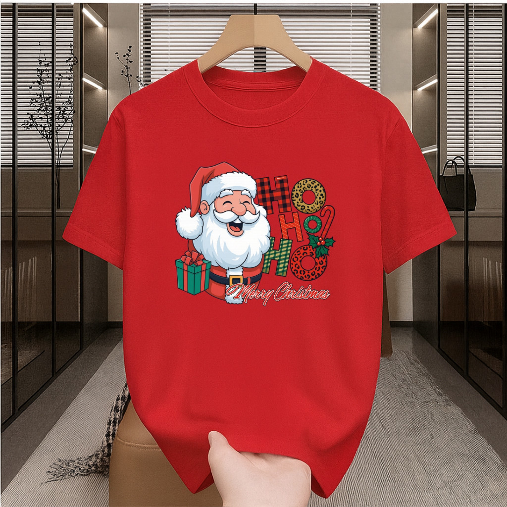 Kaos Natal Anak Sampai Dewasa Pria Wanita Kaos Natal keluarga couple set Baju Natal couple Santa Kum