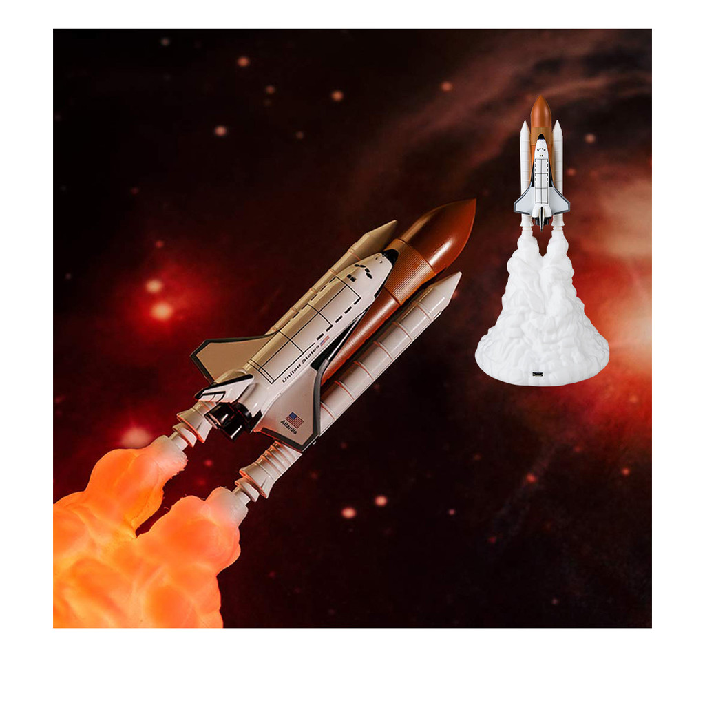 Lampu Roket 3D Printing Lampu Peluncuran Roket Bulan Lampu Kreatif 3D Printing Lampu Pesawat Luar An