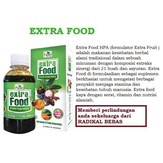 HNI HPAI Original EXTRA FOOD ( HNI HEALTH) - ExFo - EXTRAFOOD - Ektra Food - Ekstra Food - HNI  BPOM