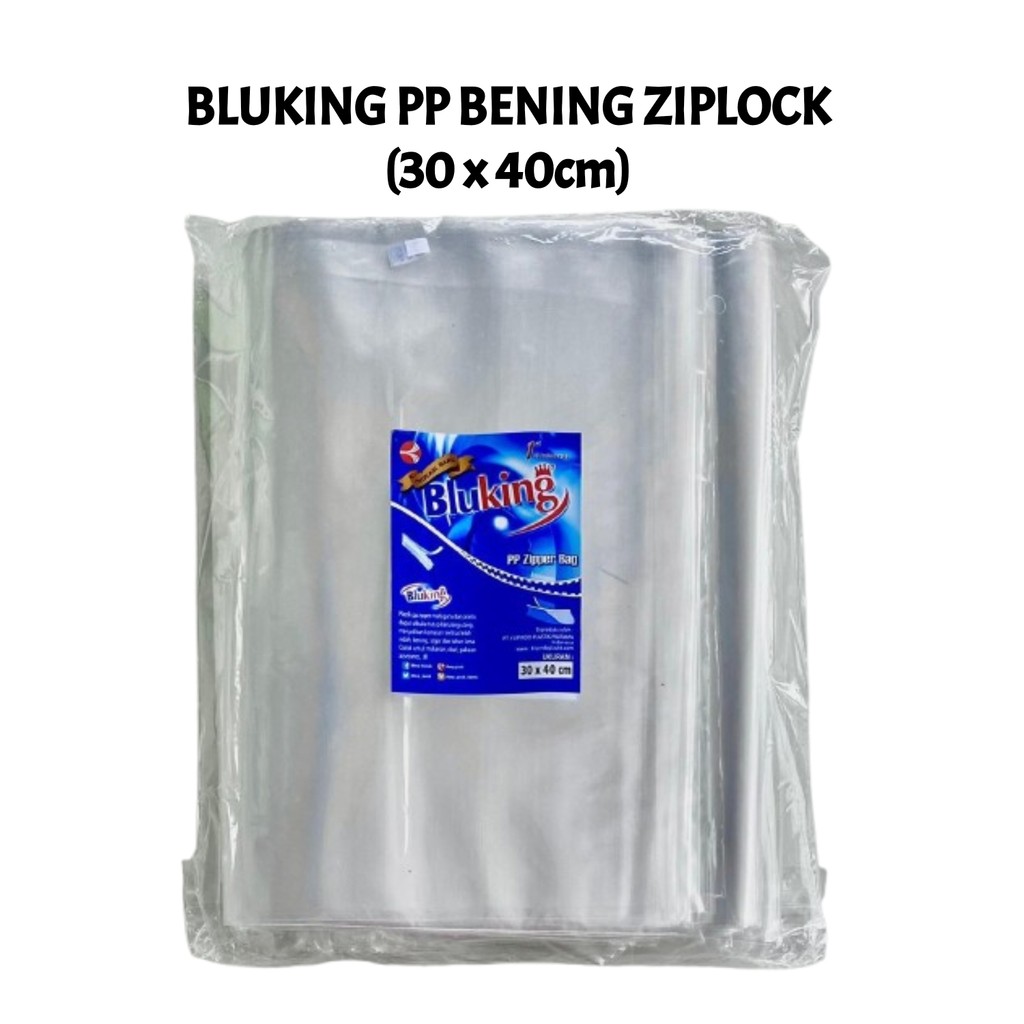 Plastik Klip PP Bening 30x40 30 x 40 cm isi 100 Ziplock Snack Makanan Bluking