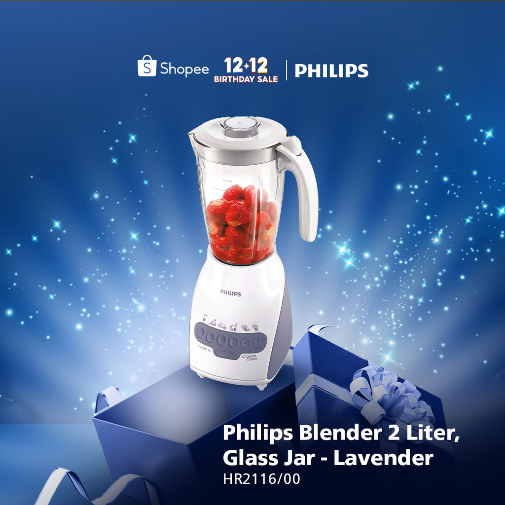 Philips Blender HR2116/00 - Blender 2 liter - Blender Philips Blender kaca 350 W - Grey