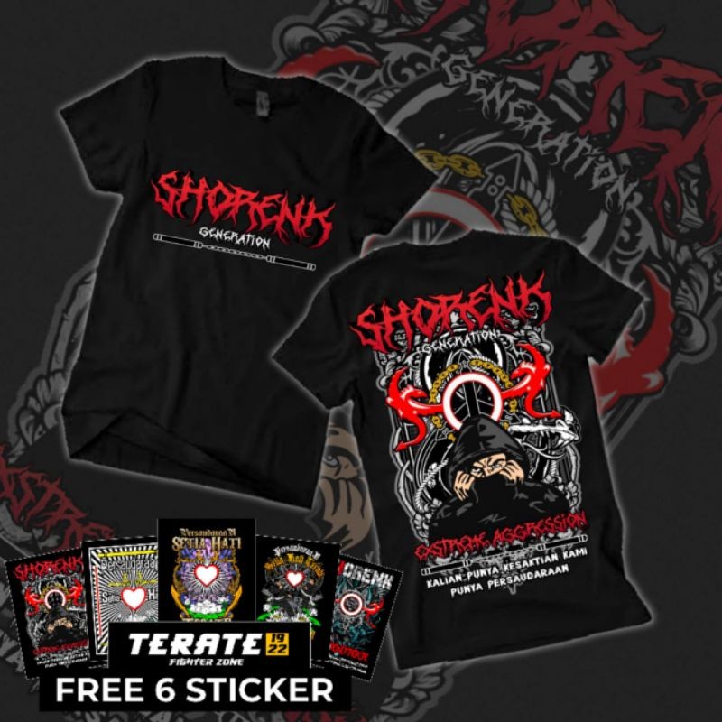 KAOS PSHT SHORENK MERAH | ATASAN | KAOS PSHT | KAOS DISTRO | MOTIF TERBARU SHORENK