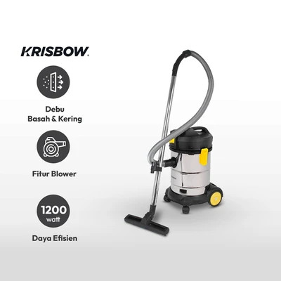 Krisbow 30 Ltr Vacuum Cleaner Wet & Dry 1200 Watt