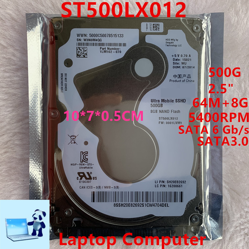 New Original SSHD For Seagate 500GB SATA 2.5" 64MB+8G 5400RPM For Internal SSHD  For Notebook SSHD F