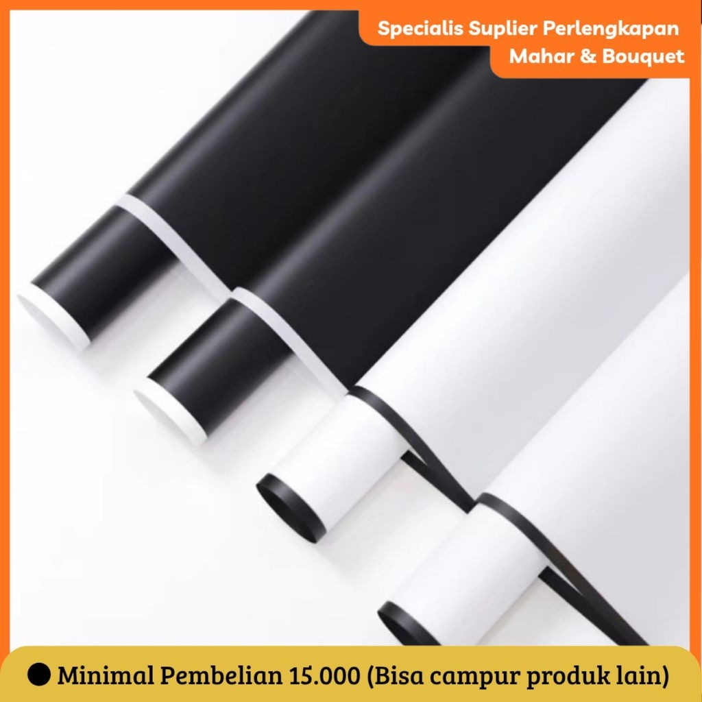 KERTAS BUKET FLOWER WRAPING CELLOPHANE  BAHAN BUKET MOTIF BLACK WHITE MONOKROME