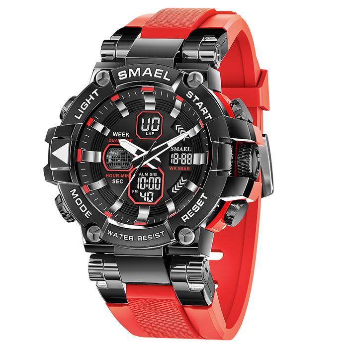 Jam Tangan Sport Analog Digital Pria Wanita Merk SMAEL 8027 - MERAH